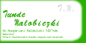 tunde malobiczki business card